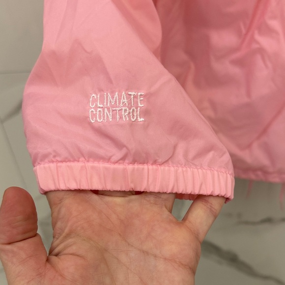 Vintage 80s Pink Climate Control Pink Jacket Heart Bow Design Hoodie - Picture 8 of 8